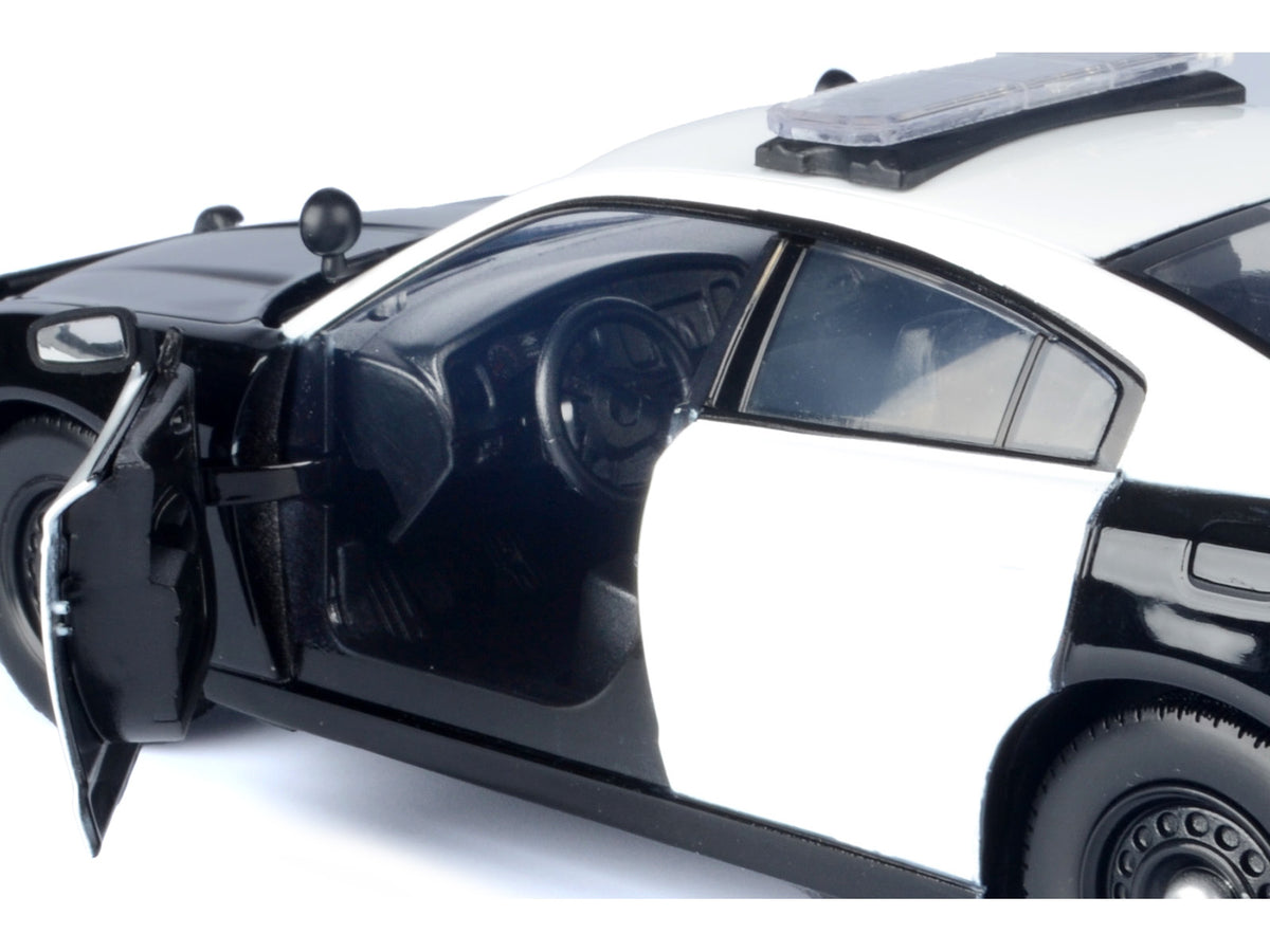 2023 Dodge Charger Pursuit Police Car 'LAPD (Los Angeles Police Department)' Black and White 'Law Enforcement and Public Service' Series 1/24 Diecast Model Car by Motormax
