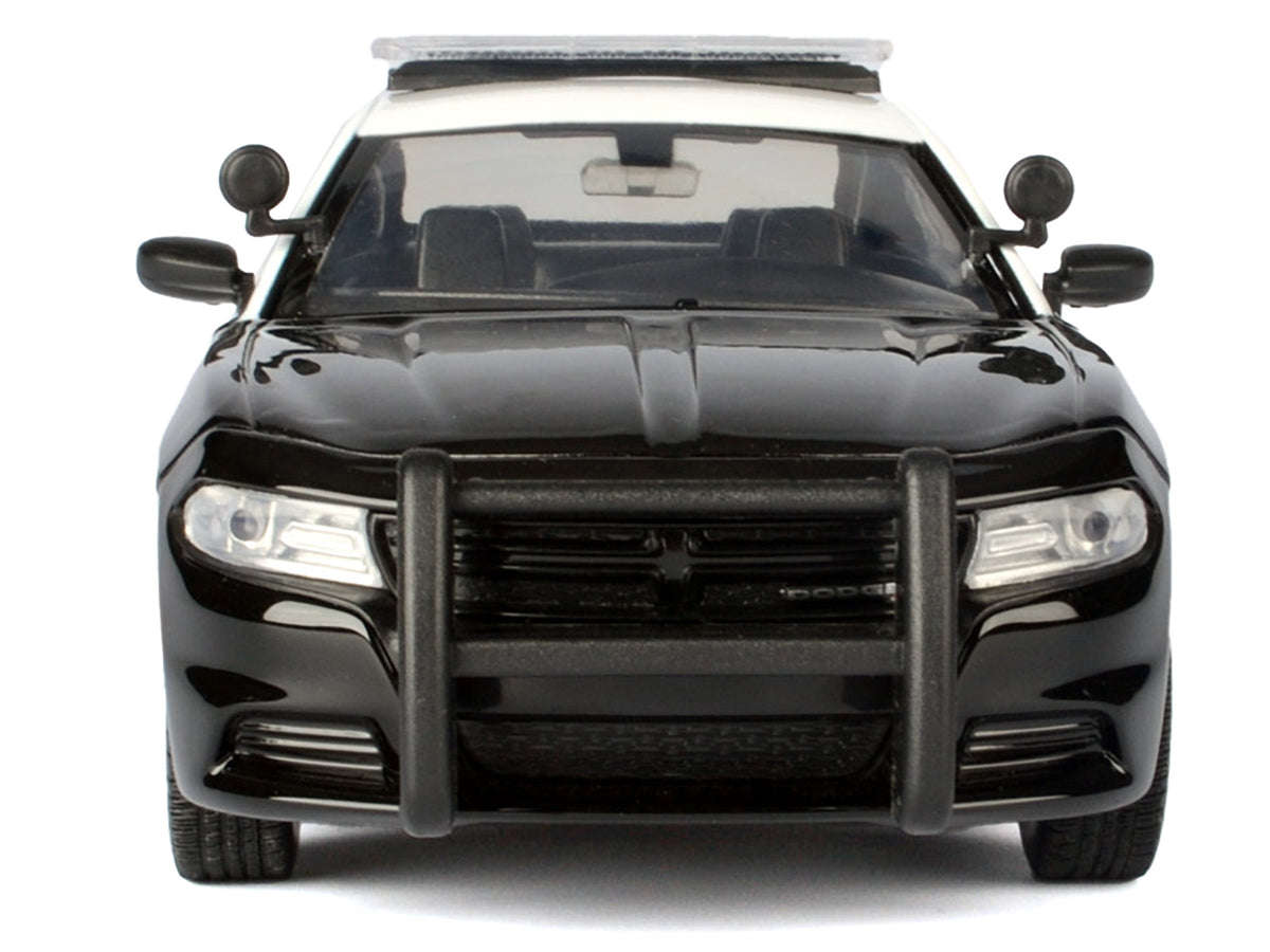 2023 Dodge Charger Pursuit Police Car 'LAPD (Los Angeles Police Department)' Black and White 'Law Enforcement and Public Service' Series 1/24 Diecast Model Car by Motormax