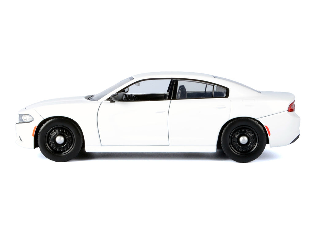 2023 Dodge Charger Pursuit Police Car White 'Custom Builder's Kit - Law Enforcement and Public Service' Series 1/24 Diecast Model Car by Motormax
