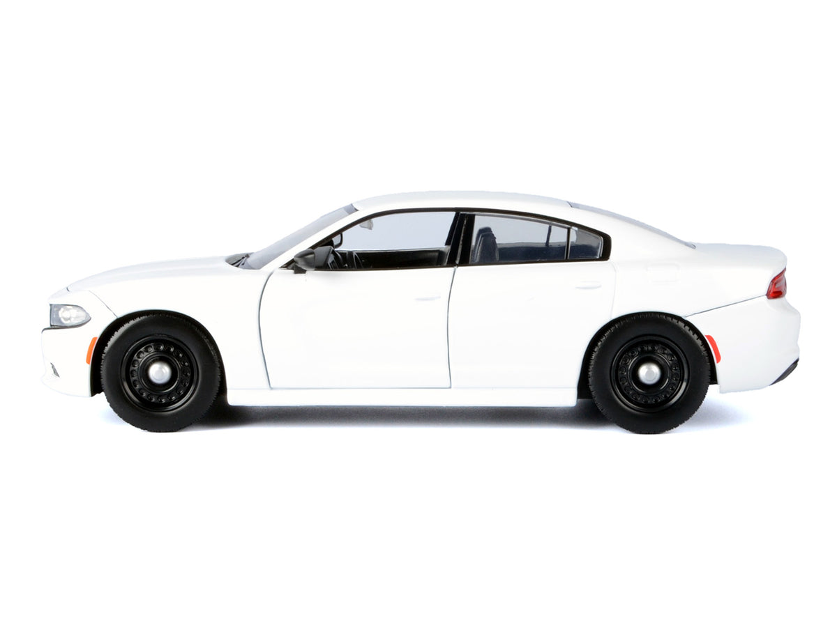 2023 Dodge Charger Pursuit Police Car White 'Custom Builder's Kit - Law Enforcement and Public Service' Series 1/24 Diecast Model Car by Motormax