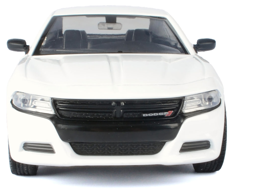 2023 Dodge Charger Pursuit Police Car White 'Custom Builder's Kit - Law Enforcement and Public Service' Series 1/24 Diecast Model Car by Motormax