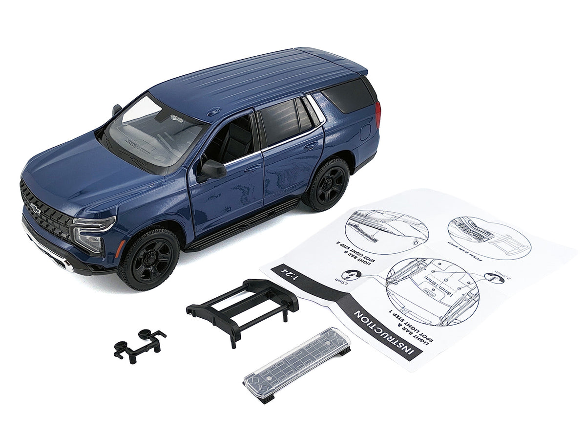 2025 Chevrolet Tahoe PPV Dark Blue 'Custom Builder's Kit - Law Enforcement and Public Service' Series 1/24 Diecast Model Car by Motormax