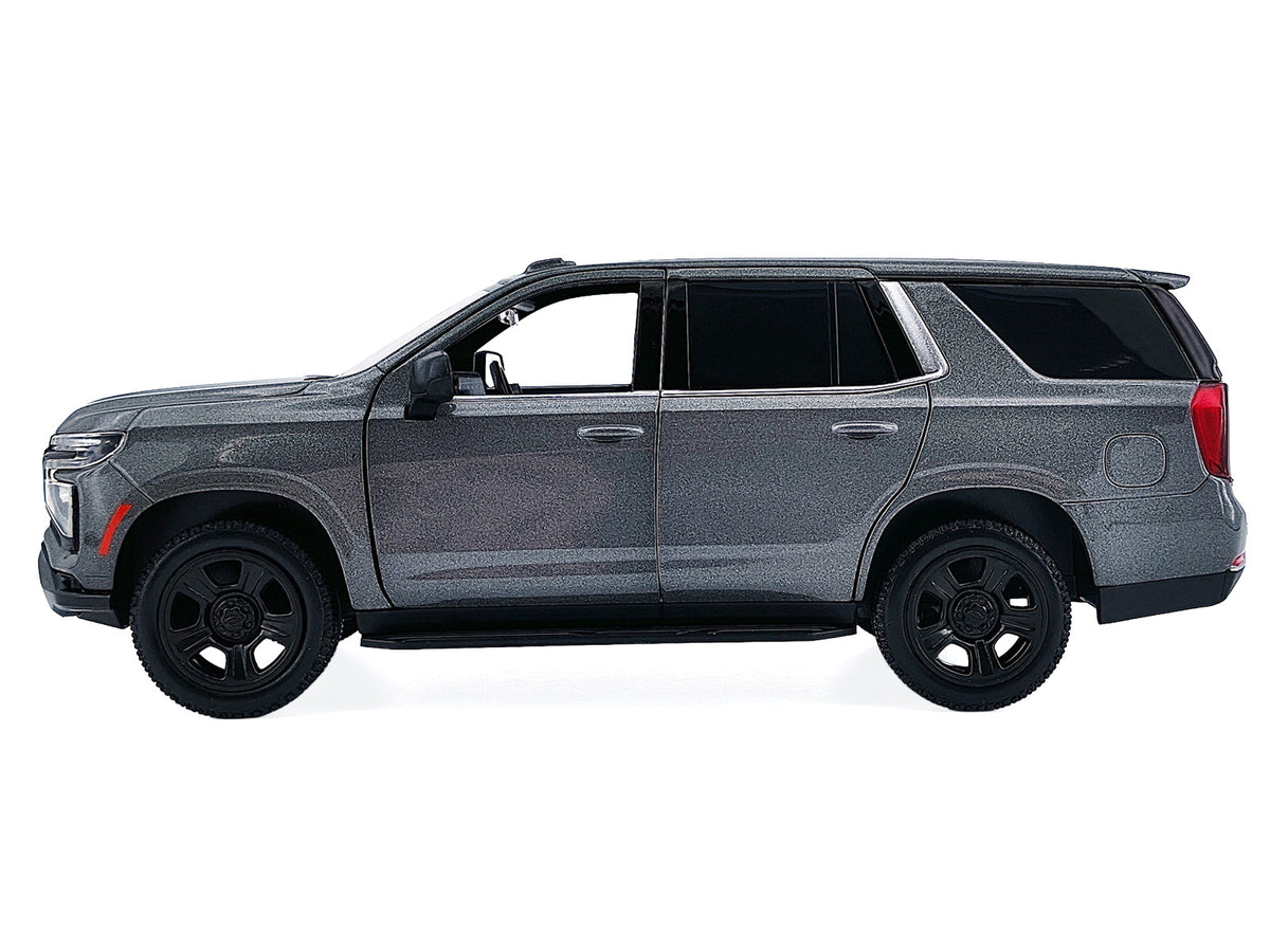 2025 Chevrolet Tahoe PPV Dark Gray Metallic 'Custom Builder's Kit - Law Enforcement and Public Service' 1/24 Diecast Model Car by Motormax