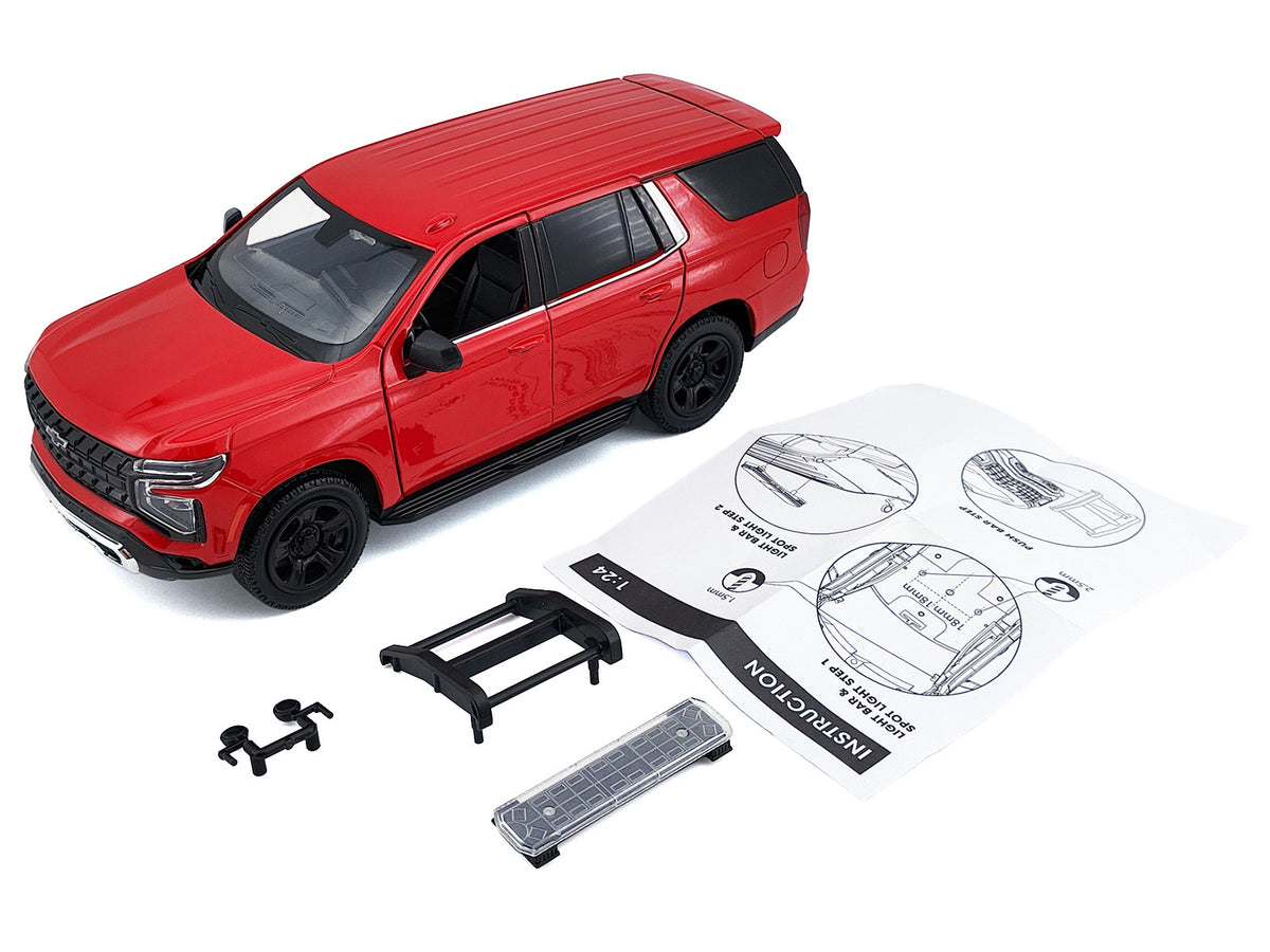 2025 Chevrolet Tahoe PPV Red 'Custom Builder's Kit - Law Enforcement and Public Service' Series 1/24 Diecast Model Car by Motormax