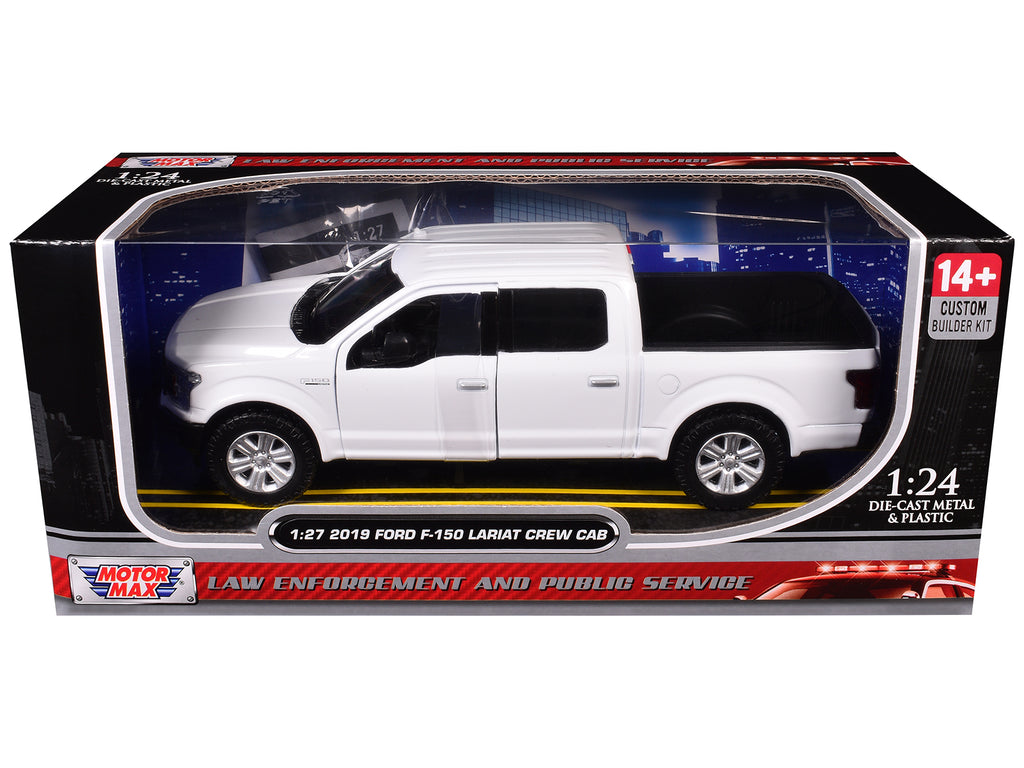 2019 Ford F-150 Lariat Crew Cab Pickup Truck Unmarked Plain White 'Custom Builder's Kit - Law Enforcement and Public Service' Series 1/24-1/27 Diecast Model Car by Motormax