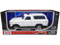 1978 Ford Bronco Police Car Unmarked White 'Law Enforcement and Public Service' Series 1/24 Diecast Model Car by Motormax
