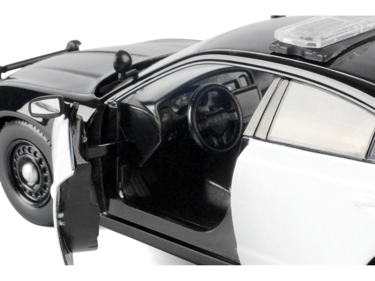 2023 Dodge Charger Pursuit Police Car Black and White 'Law Enforcement and Public Service' Series 1/24 Diecast Model Car by Motormax