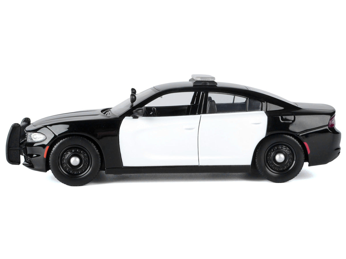 2023 Dodge Charger Pursuit Police Car Black and White 'Law Enforcement and Public Service' Series 1/24 Diecast Model Car by Motormax