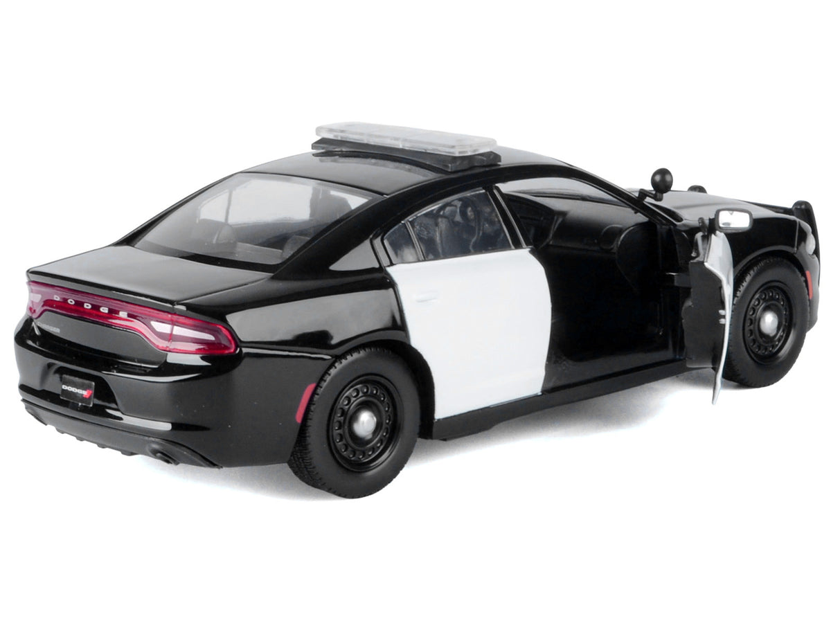2023 Dodge Charger Pursuit Police Car Black and White 'Law Enforcement and Public Service' Series 1/24 Diecast Model Car by Motormax