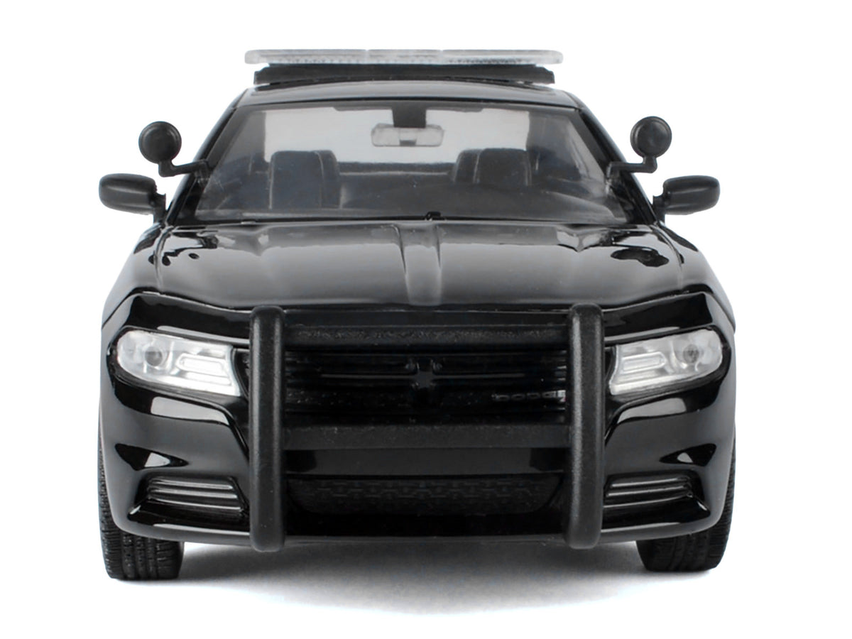 2023 Dodge Charger Pursuit Police Car Black and White 'Law Enforcement and Public Service' Series 1/24 Diecast Model Car by Motormax