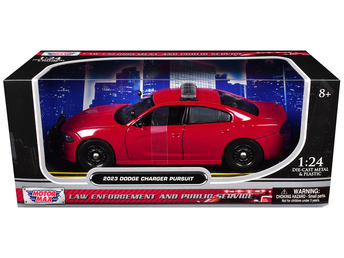 2023 Dodge Charger Pursuit Police Car Red 'Law Enforcement and Public Service' Series 1/24 Diecast Model Car by Motormax