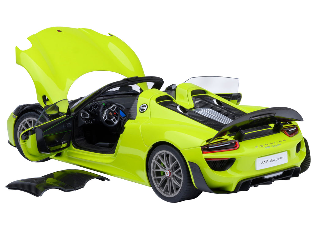 Porsche 918 Spyder 'Weissach Package' Acid Green 1/18 Model Car by Autoart