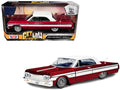 1964 Chevrolet Impala Lowrider Hard Top Candy Red Metallic with White Top 'Get Low' Series 1/24 Diecast Model Car by Motormax