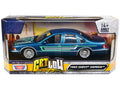 1993 Chevrolet Caprice Lowrider Blue Metallic with Graphics 'Get Low' Series 1/24 Diecast Model Car by Motormax