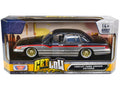 1993-1997 Ford Crown Victoria Lowrider Black Metallic and Silver with Red Stripes 'Get Low' Series 1/24 Diecast Model Car by Motormax