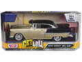 1955 Chevrolet Bel Air Lowrider Hard Top Beige Metallic and Black 'Get Low' Series 1/24 Diecast Car Model by Motormax