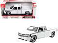 2006 Chevrolet Silverado Custom Pickup Truck White with Black Stripes 'Die-Cast Collection' Series 1/25 Diecast Model Car by Motormax