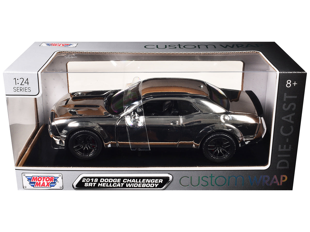 2018 Dodge Challenger SRT Hellcat Widebody Chrome 'Custom Wrap' Series 1/24 Diecast Model Car by Motormax