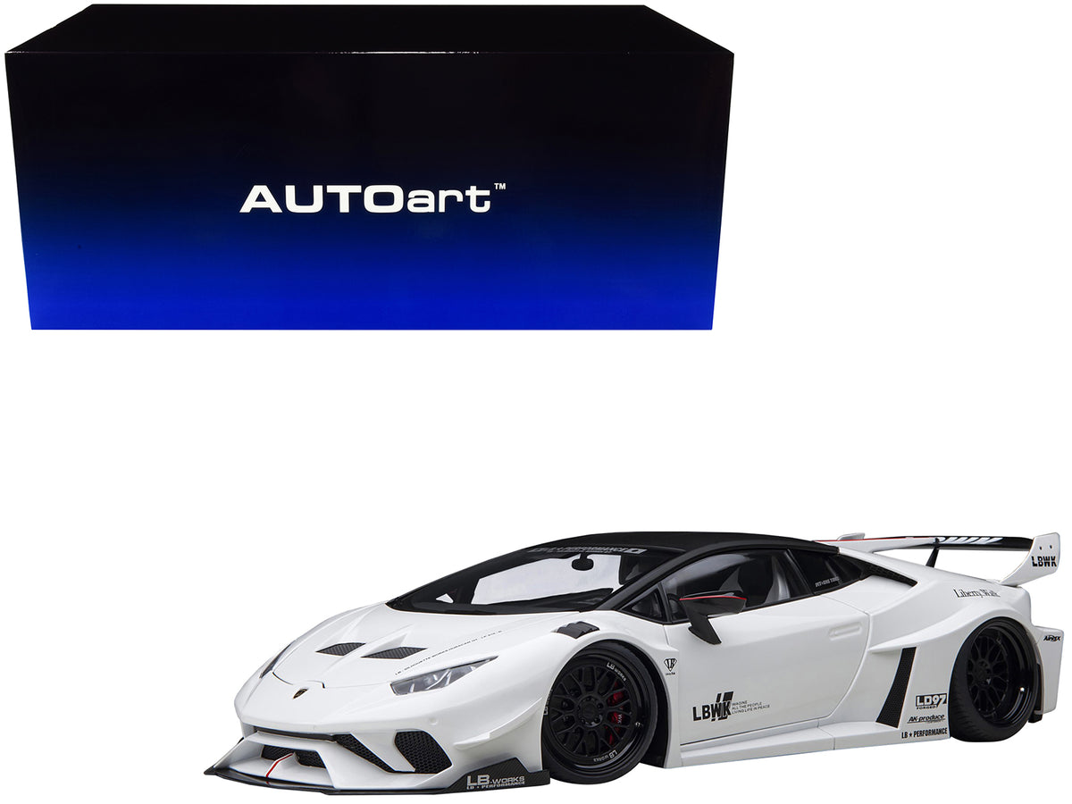 Lamborghini Huracan GT 'LB-Silhouette Works' White with Black 1/18 Model Car by Autoart