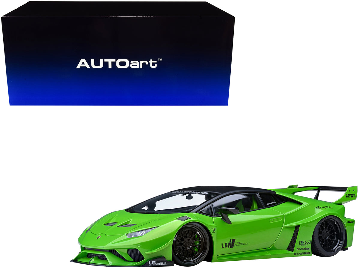 Lamborghini Huracan GT 'LB-Silhouette Works' Pearl Green Metallic with Black Top 1/18 Model Car by Autoart