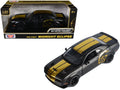2018 Dodge Challenger SRT Hellcat Widebody Matt Black with Gold Stripes and Graphics 'Midnight Eclipse' Series 1/24 Diecast Model Car by Motormax