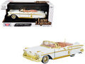 1958 Chevrolet Impala White Metallic with Gold Accents 'Luxe Legends' Series 1/24 Diecast Model Car by Motormax