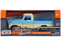 1969 Ford F-100 Pickup Truck Light Blue and Cream 'Timeless Legends' Series 1/24 Diecast Model Car by Motormax