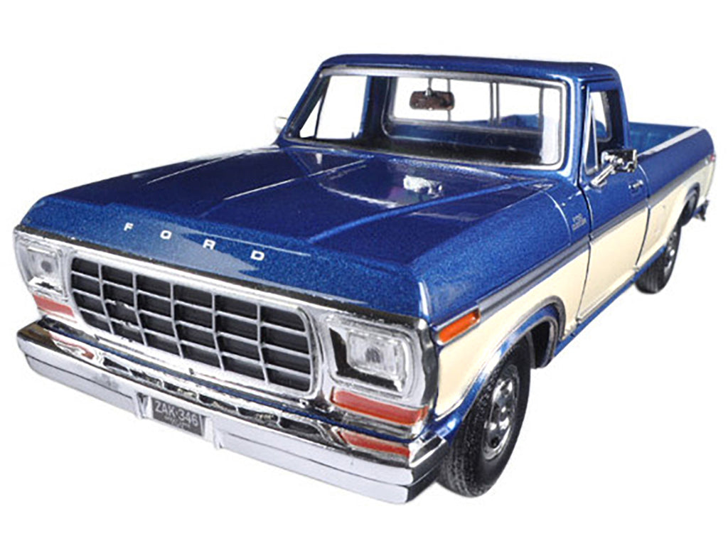 1979 Ford F-150 Pickup Truck 2 Tone Blue/Cream 1/24 Diecast Model Car by Motormax