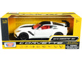 2019 Chevrolet Corvette C7 ZR1 White and Black with Red Interior 'History of Corvette' Series 1/24 Diecast Model Car by Motormax