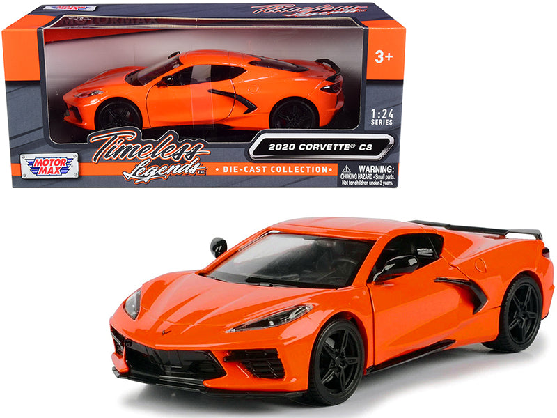 2020 Chevrolet Corvette C8 Stingray Orange 'Timeless Legends' 1/24 Diecast Model Car by Motormax