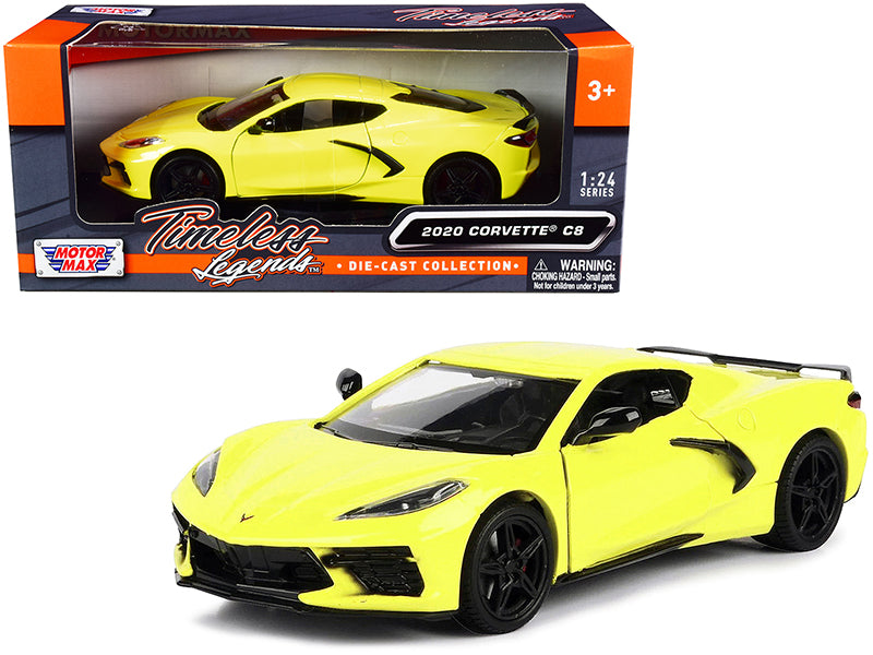 2020 Chevrolet Corvette C8 Stingray Yellow 'Timeless Legends' 1/24 Diecast Model Car by Motormax