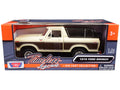 1978 Ford Bronco Ranger XLT with Spare Tire Cream and Brown with Black Camper Shell 'Timeless Legends' Series 1/24 Diecast Model Car by Motormax