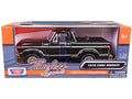 1978 Ford Bronco Custom (Open Top) Black 'Timeless Legends' Series 1/24 Diecast Model Car by Motormax