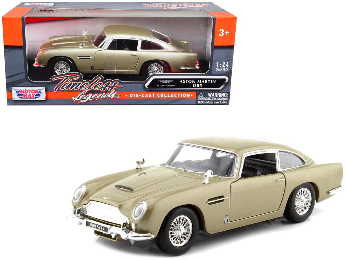 Aston Martin DB5 RHD (Right Hand Drive) Gold Metallic 'Timeless Legends' Series 1/24 Diecast Model Car by Motormax