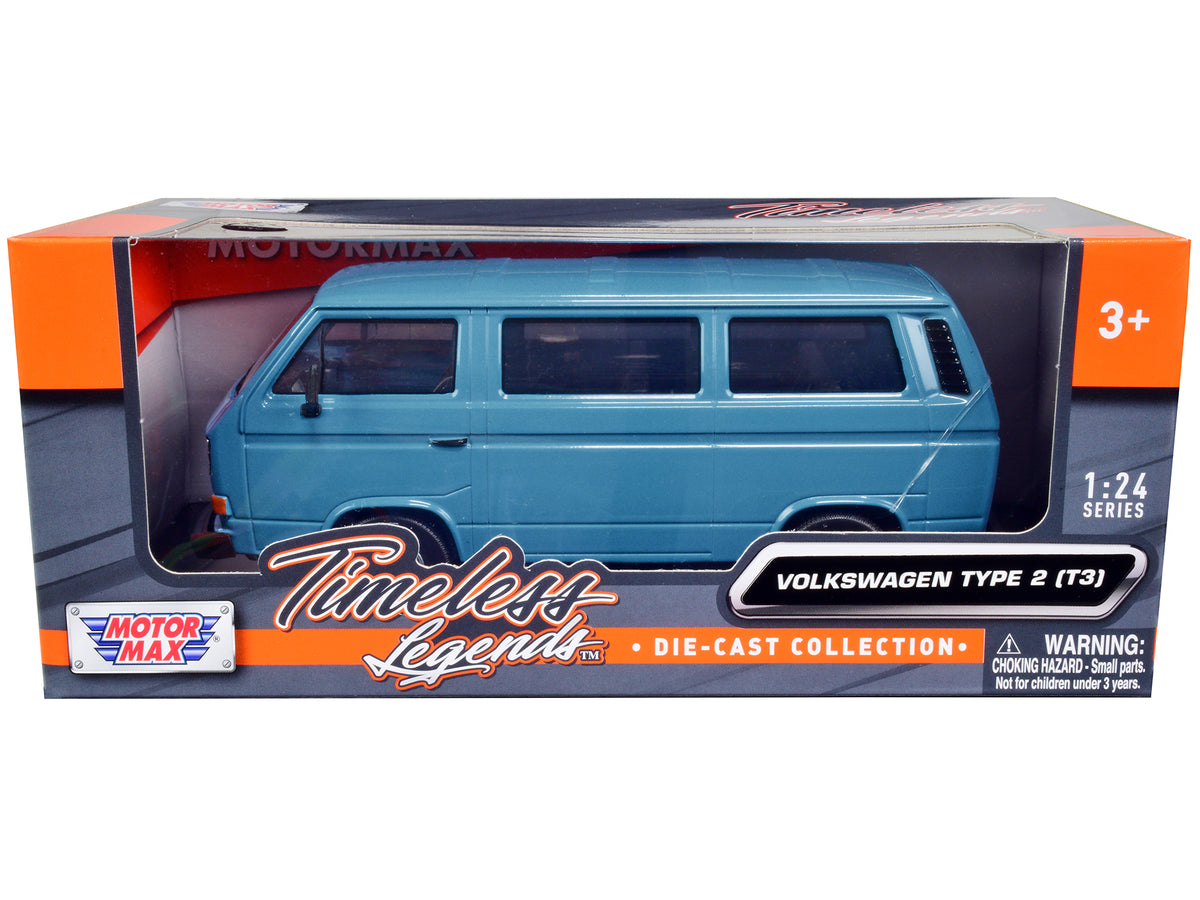 Volkswagen Type 2 (T3) Van Blue 'Timeless Legends' Series 1/24 Diecast Model Car by Motormax