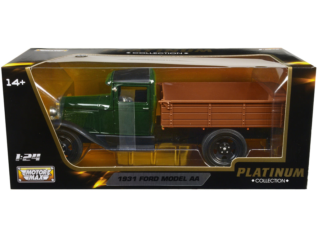 1931 Ford Model AA Pickup Truck Dark Green and Black 'Platinum Collection' Series 1/24 Diecast Model Car by Motormax