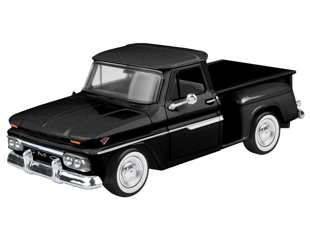 1966 GMC C1000 Fenderside Pickup Truck Black 'Timeless Legends' Series 1/24 Diecast Model Car by Motormax