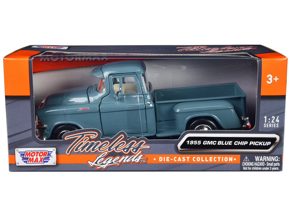 1955 GMC Blue Chip Pickup Truck Light Blue 'Timeless Legends' Series 1/24 Diecast Model Car by Motormax
