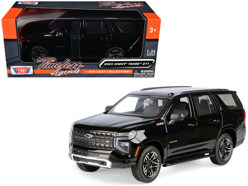 2025 Chevrolet Tahoe Z71 Black 'Timeless Legends' Series 1/24 Diecast Model Car by Motormax