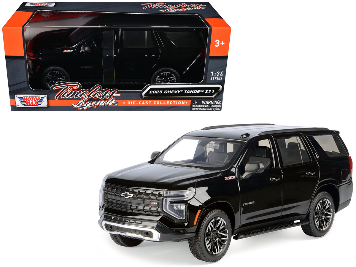 2025 Chevrolet Tahoe Z71 Black 'Timeless Legends' Series 1/24 Diecast Model Car by Motormax