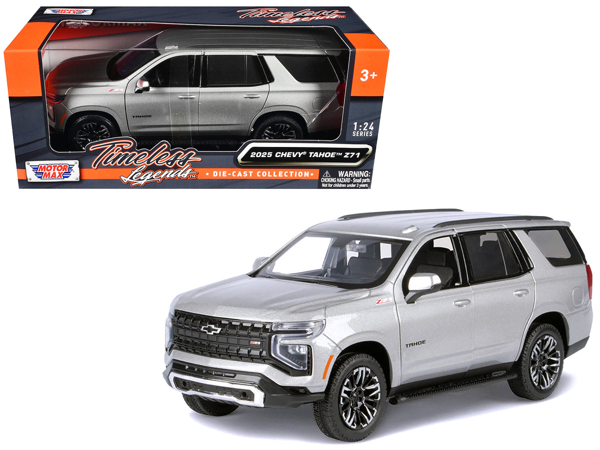 2025 Chevrolet Tahoe Z71 Gray Metallic 'Timeless Legends' Series 1/24 Diecast Model Car by Motormax