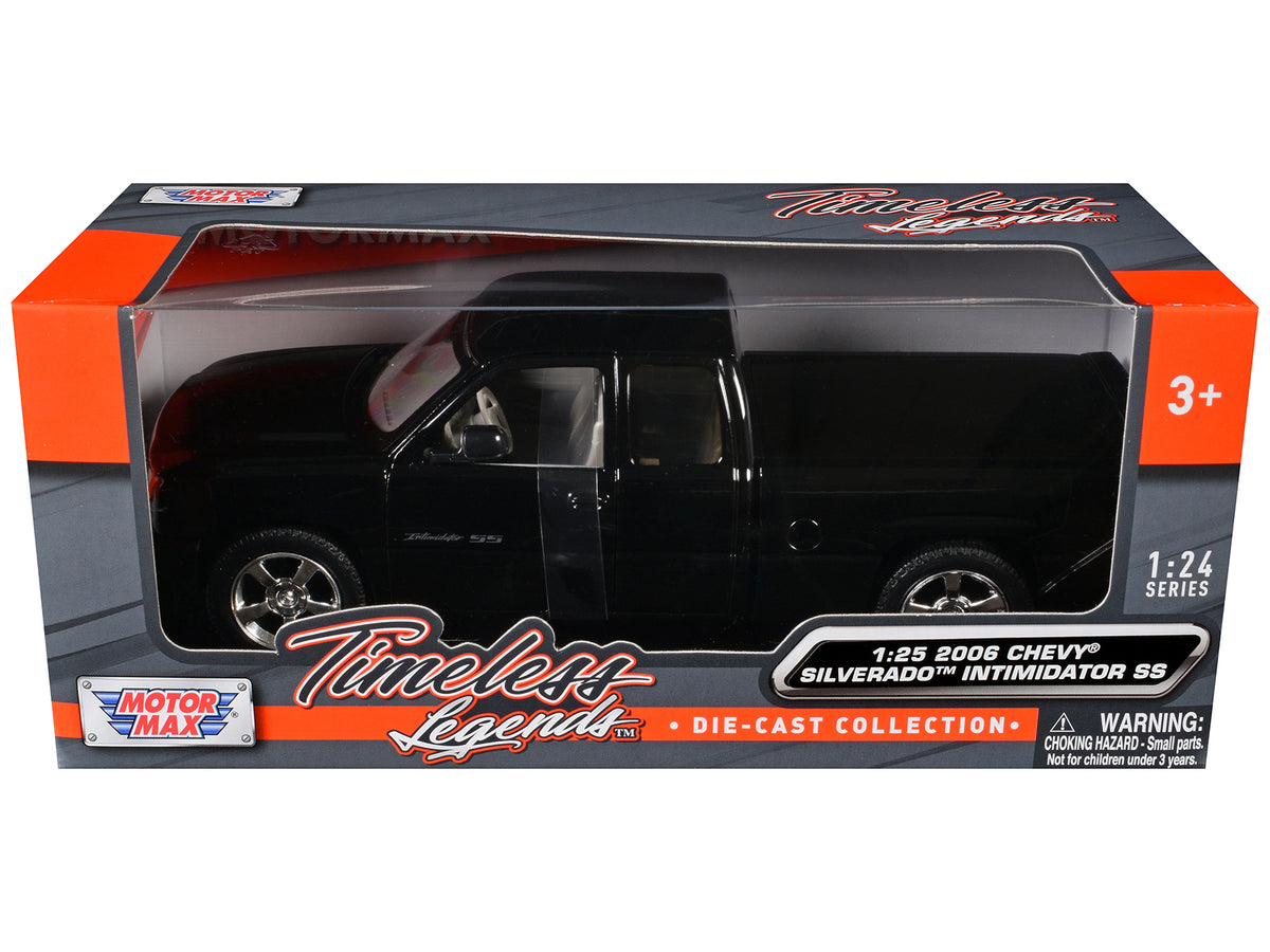 2006 Chevrolet Silverado Intimidator SS Pickup Truck Black 'Timeless Legends' Series 1/25 Diecast Model Car by Motormax
