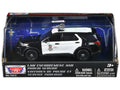 2022 Ford Police Interceptor Utility 'LAPD (Los Angeles Police Department)' Black and White 'Law Enforcement and Public Service' Series 1/43 Diecast Model Car by Motormax