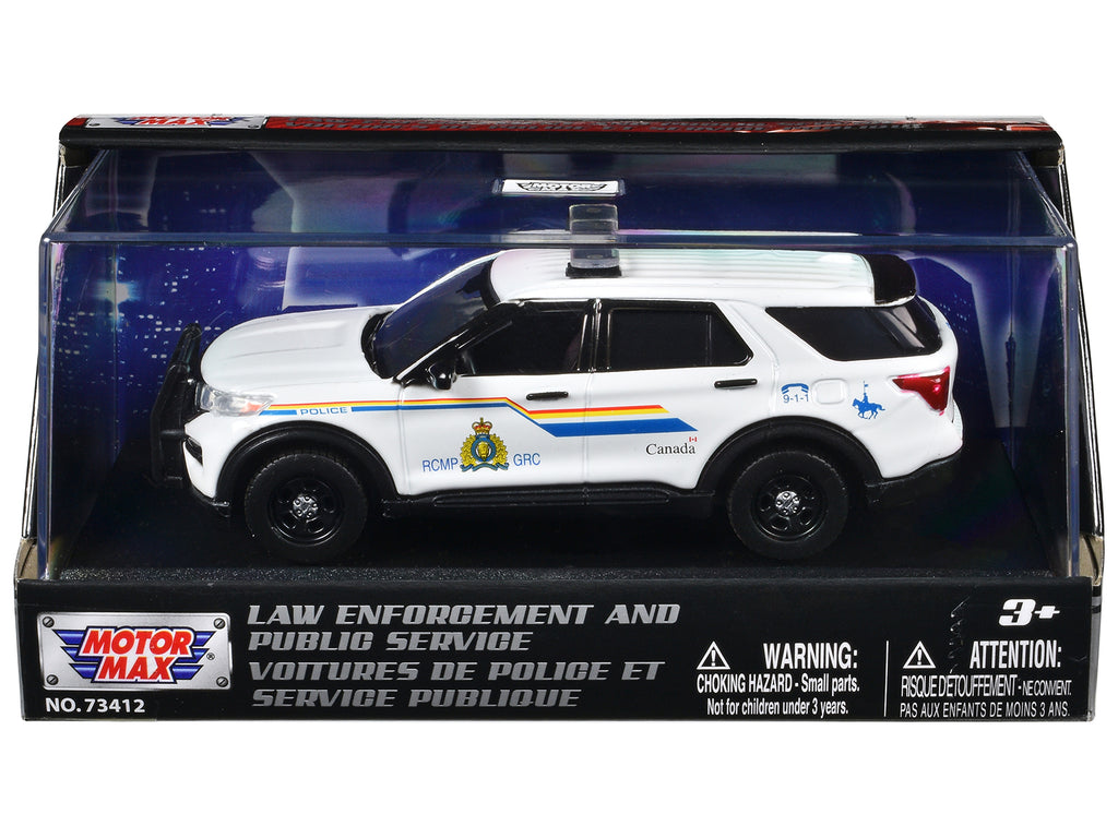 2022 Ford Police Interceptor Utility 'RCMP (Royal Canadian Mounted Police)' White 'Law Enforcement and Public Service' Series 1/43 Diecast Model Car by Motormax