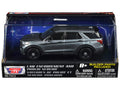 2022 Ford Police Interceptor Utility Gray Metallic Unmarked 'Custom Builder's Kit' 'Law Enforcement and Public Service' Series 1/43 Diecast Model Car by Motormax