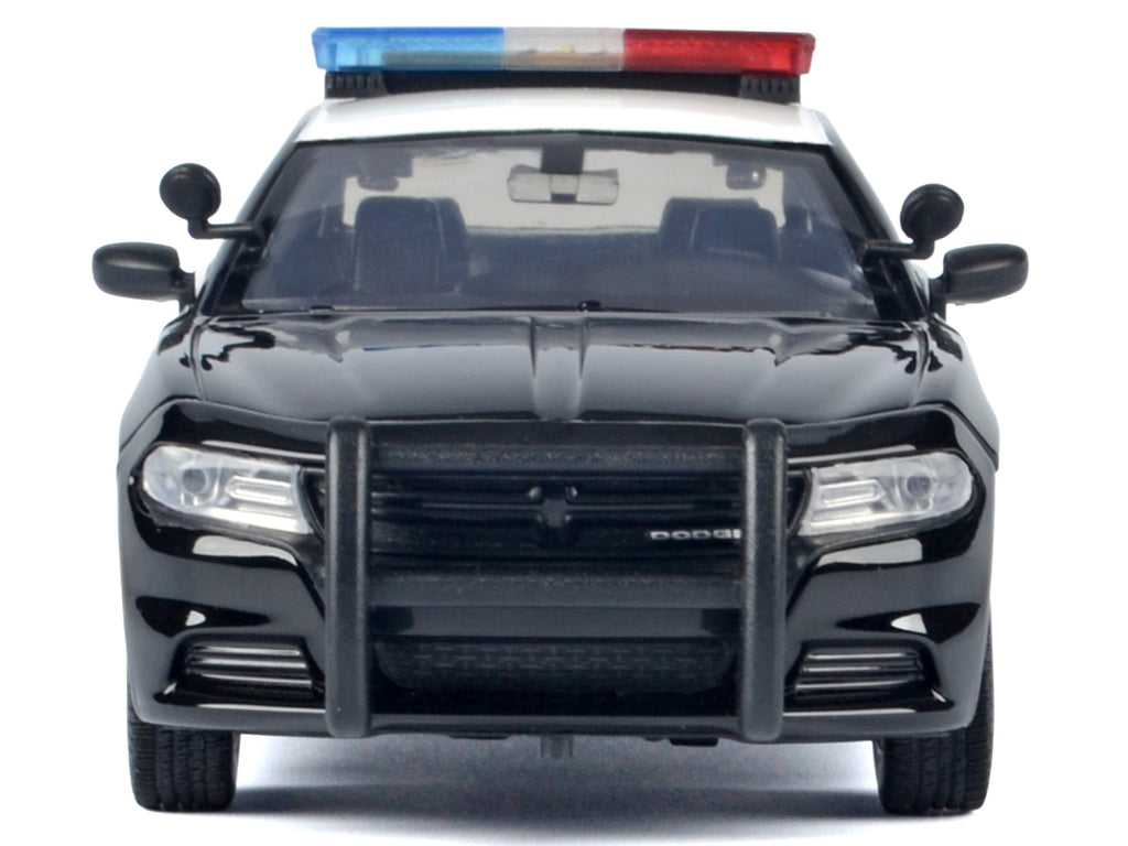 2023 Dodge Charger Pursuit Police Car 'California Highway Patrol (CHP)' Black and White with Flashing Light Bar and Front and Rear Lights and Sounds 1/24 Diecast Model Car by Motormax