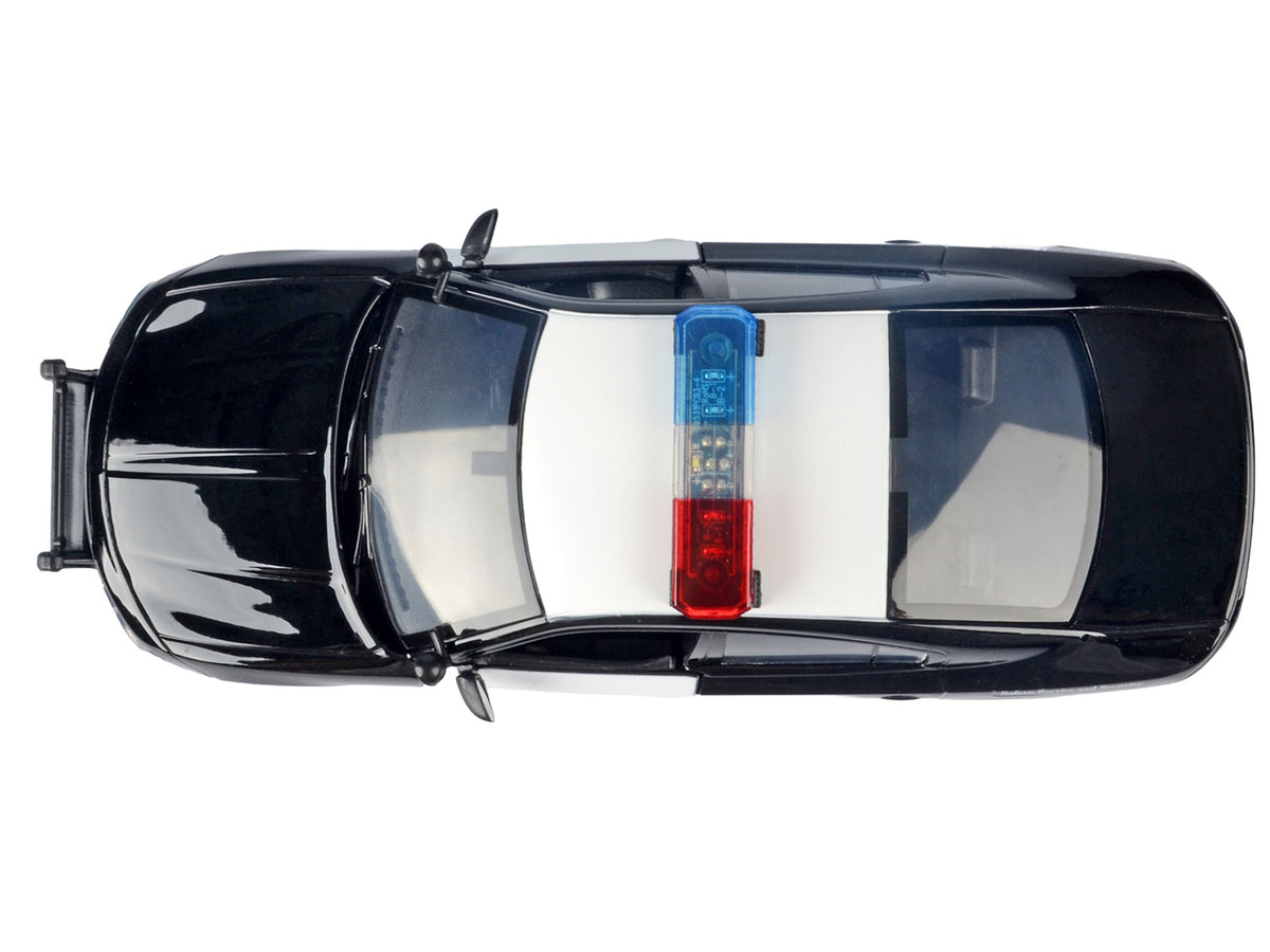 2023 Dodge Charger Pursuit Police Car 'California Highway Patrol (CHP)' Black and White with Flashing Light Bar and Front and Rear Lights and Sounds 1/24 Diecast Model Car by Motormax