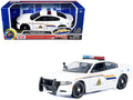 2023 Dodge Charger Pursuit Police Car 'Royal Canadian Mounted Police (RCMP)' White with Flashing Light Bar and Front and Rear Lights and Sound 1/24 Diecast Model Car by Motormax