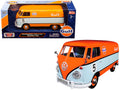 Volkswagen Type 2 (T1) Delivery Van #5 'Gulf' Orange and Light Blue 1/24 Diecast Model Car by Motormax