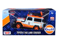Toyota FJ40 Land Cruiser #8 'Gulf Oil'  White Limited Edition to 2400 pieces Worldwide 1/24 Diecast Model Car by Motormax
